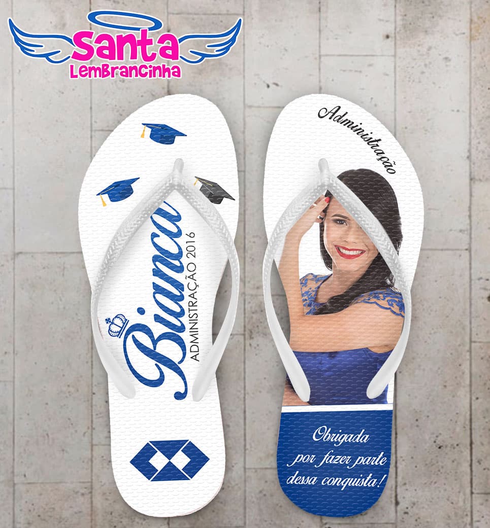 Chinelo Formatura Administração, Foto Personalizado COD 3503