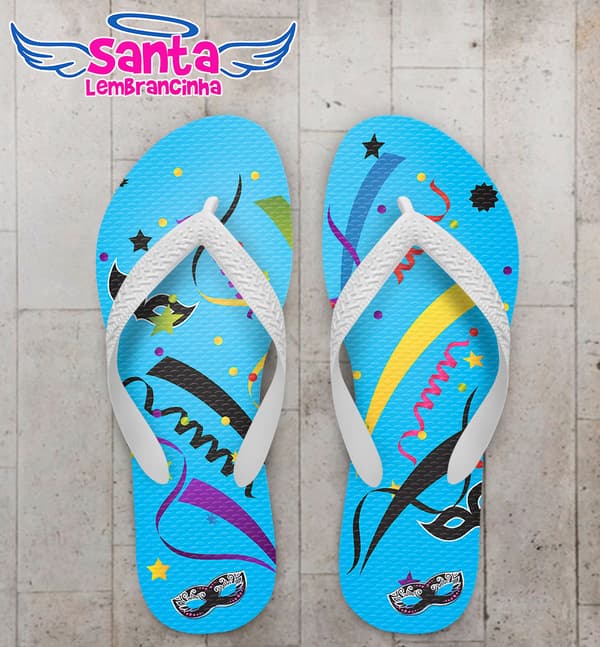 Chinelo Carnaval Azul Personalizado COD 3369
