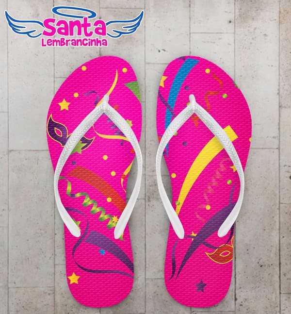 Chinelo Carnaval Rosa Personalizado COD 3368