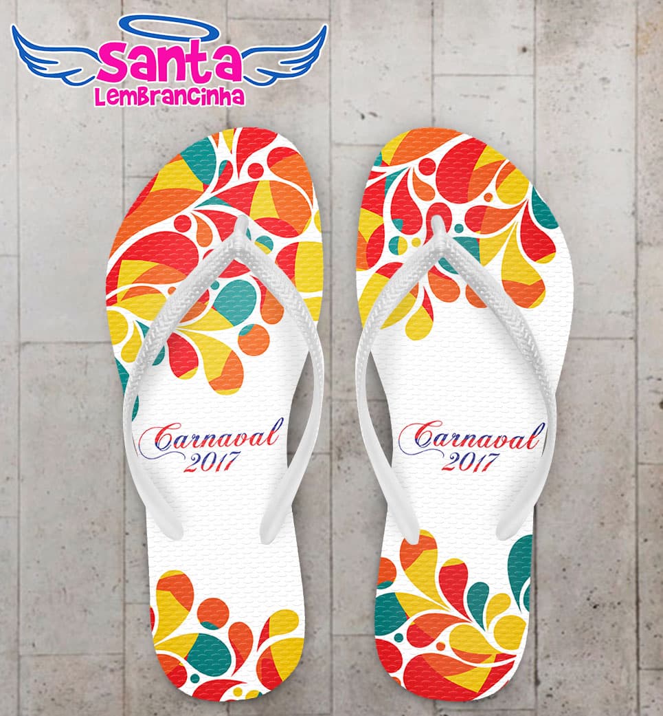Chinelo Carnaval Colorido Personalizado COD 3371