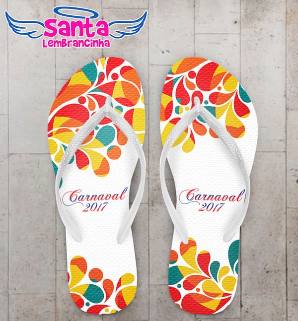 Chinelo Carnaval Colorido Personalizado COD 3371