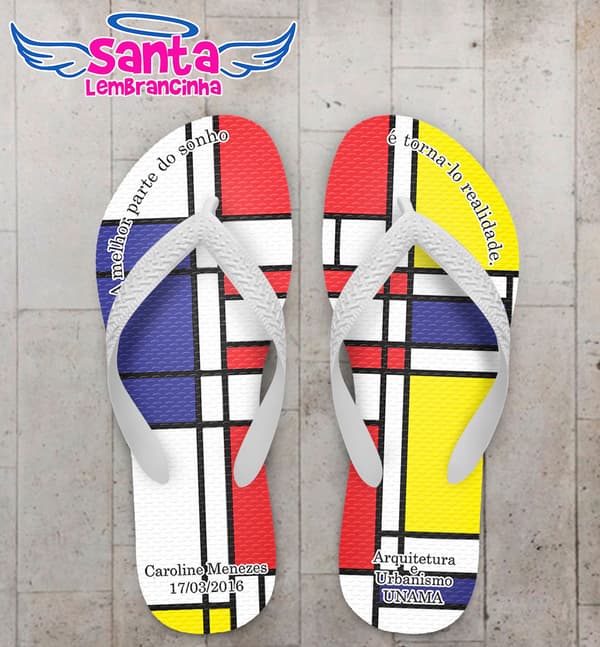 Chinelo Formatura Arquitetura, Mondrian COD 3539