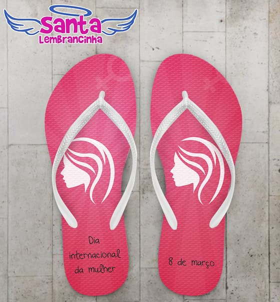 Chinelo Personalizado Dia da Mulher COD 3313