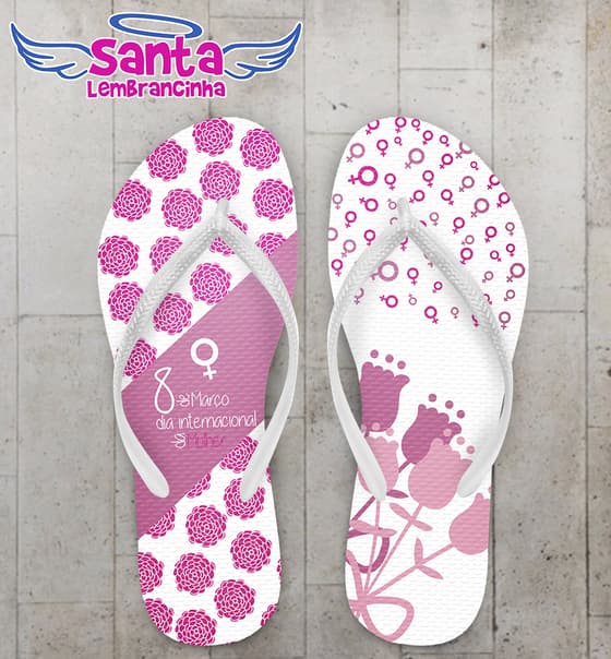 Chinelo Dia da Mulher Personalizado COD 3324