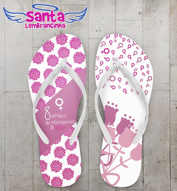 Chinelo Dia da Mulher Personalizado COD 3324