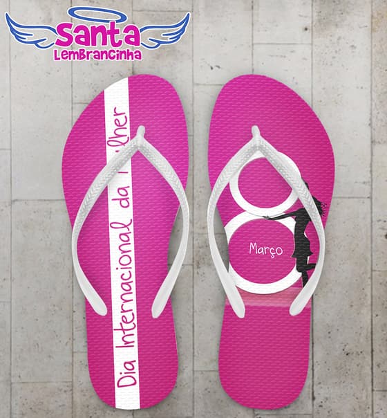 Chinelo Dia da Mulher Personalizado COD 3325