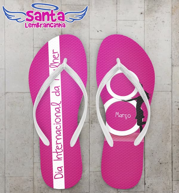 Chinelo Dia da Mulher Personalizado COD 3325