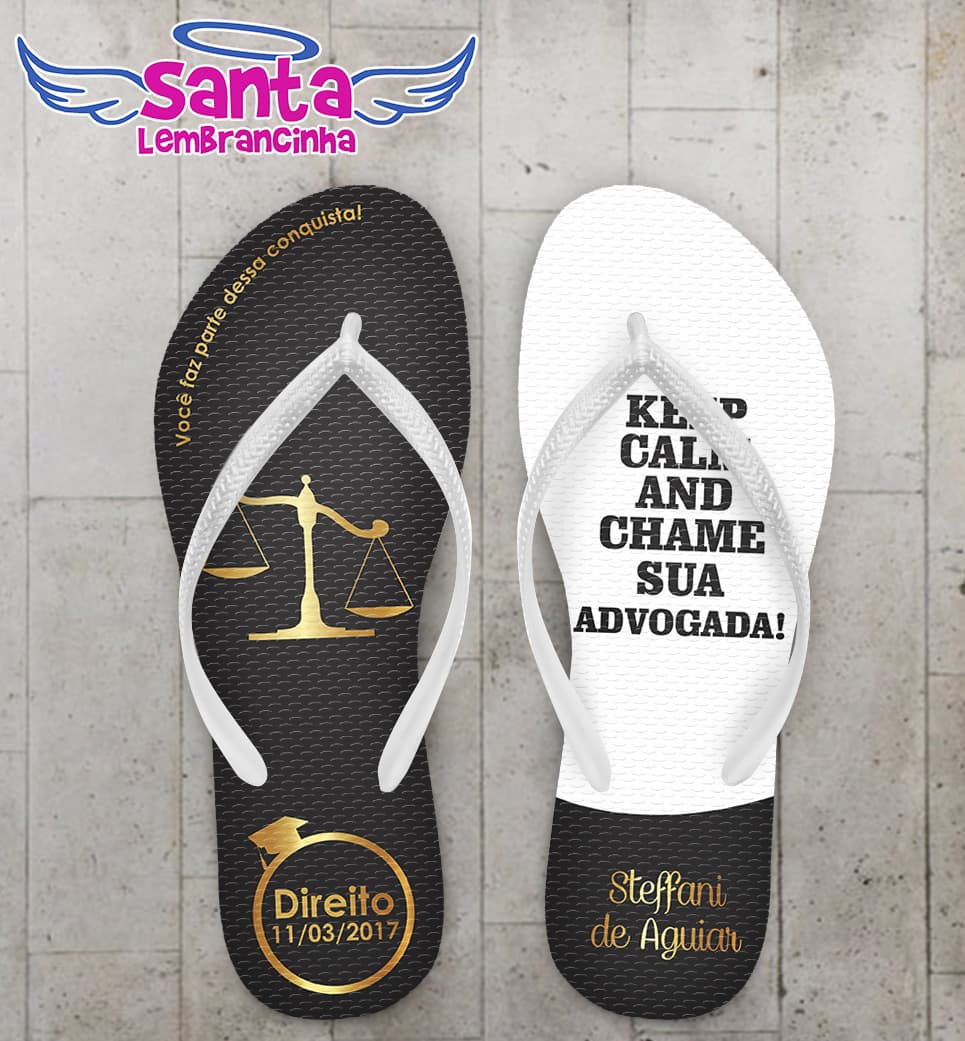 Chinelo Formatura Direito, Advogada Personalizado COD 3537