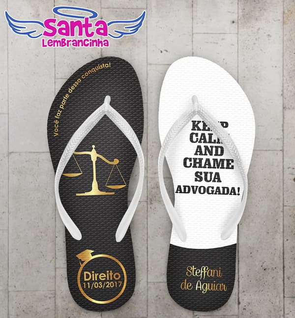 Chinelo Formatura Direito, Advogada Personalizado COD 3537