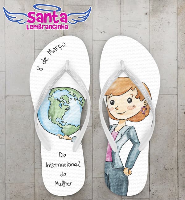 Chinelo Dia da Mulher Personalizado COD 3328
