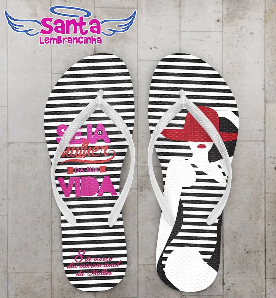 Chinelo Personalizado Dia da Mulher COD 3329