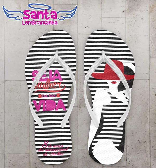 Chinelo Personalizado Dia da Mulher COD 3329