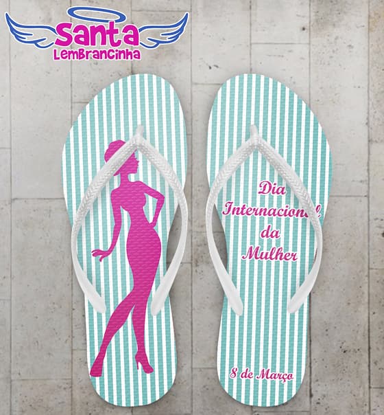 Chinelo Dia da Mulher Personalizado COD 3314