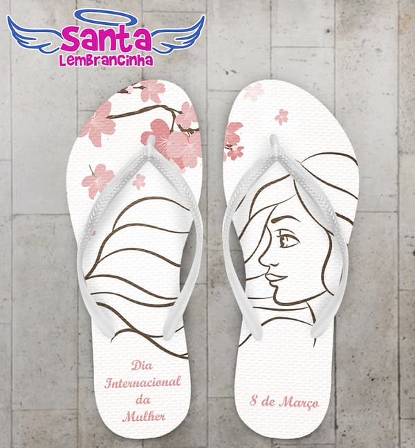 Chinelo Dia da Mulher Personalizado COD 3316