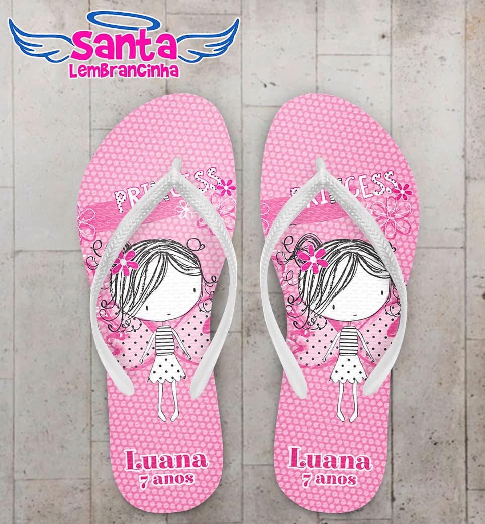 Chinelo Festa Infantil Meninas Rosa COD 3392