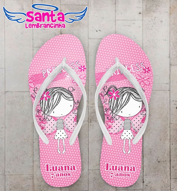 Chinelo Festa Infantil Meninas Rosa COD 3392