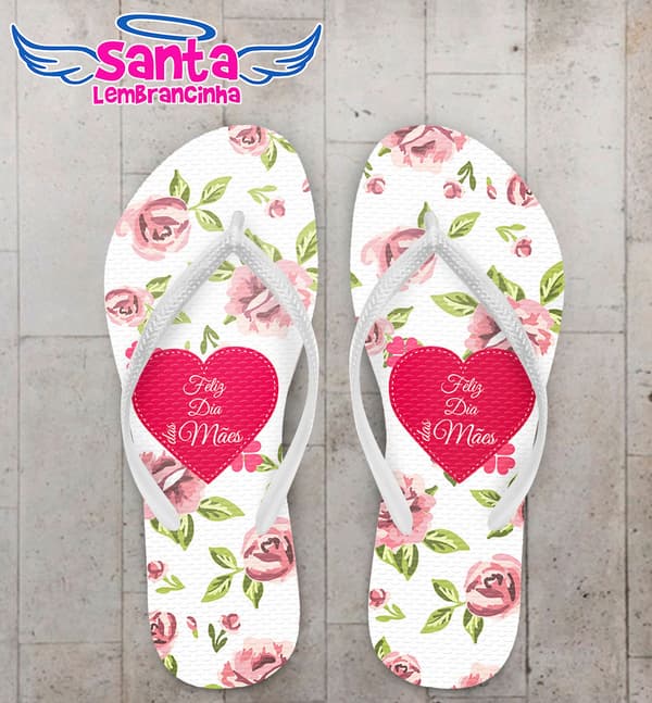 Chinelo Dia das Maes Personalizado, Floral COD 3362