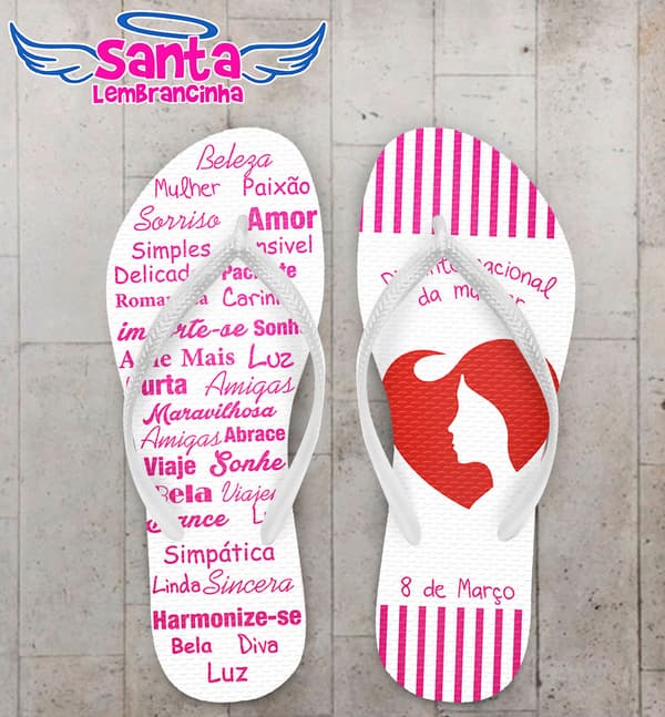 Chinelo Personalizado Dia da Mulher COD 3319