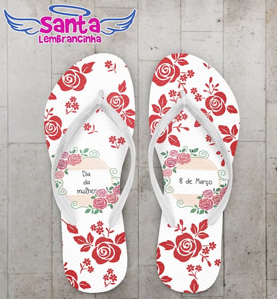 Chinelo Dia da Mulher Personalizado COD 3312