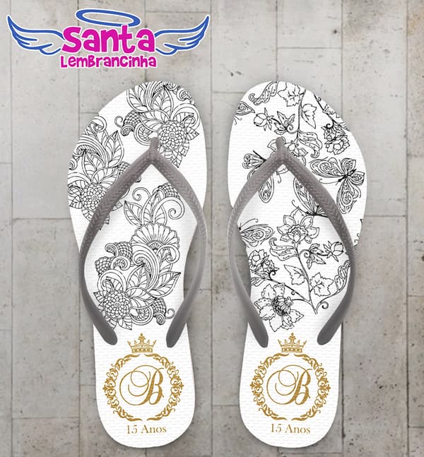 Chinelo 15 Anos Debutantes Floral COD 3559