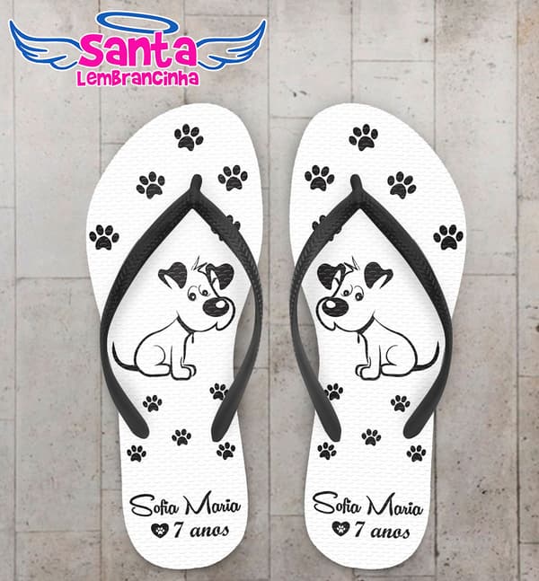 Chinelo Infantil Cachorro Personalizado COD 3540