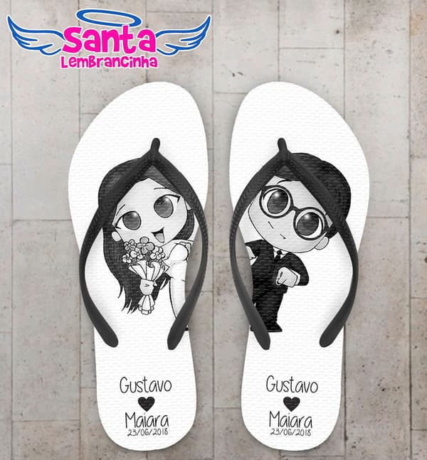 Chinelo Casamento Noivos Personalizado COD 3542