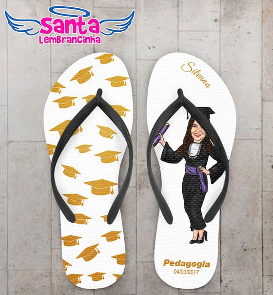 Chinelo Formatura Pedagogia Laranja COD 3544