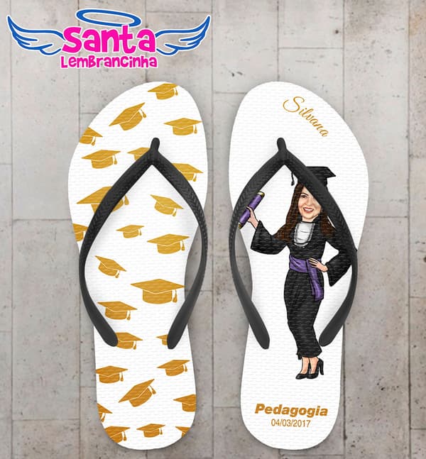 Chinelo Formatura Pedagogia Laranja COD 3544