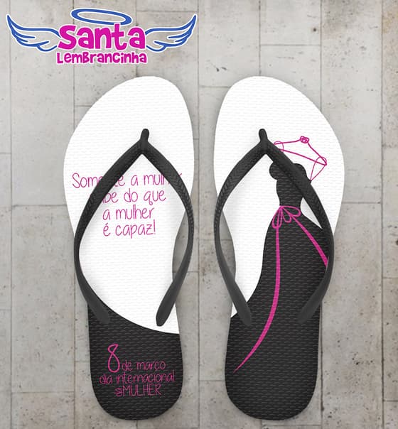 Chinelo Personalizado Dia da Mulher COD 3330