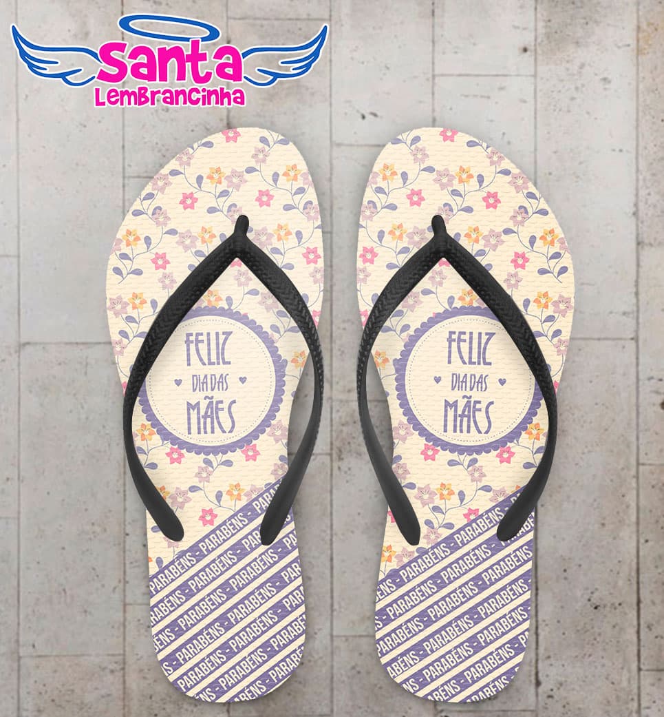Chinelo Dia das Maes Personalizado, Floral COD 3363