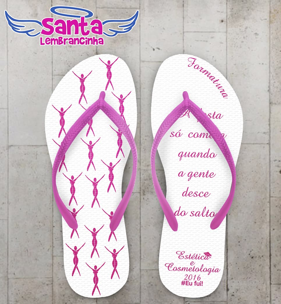 Chinelo Formatura Cosmética e Estética Rosa COD 3436