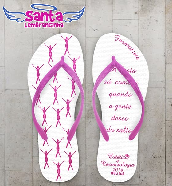 Chinelo Formatura Cosmética e Estética Rosa COD 3436