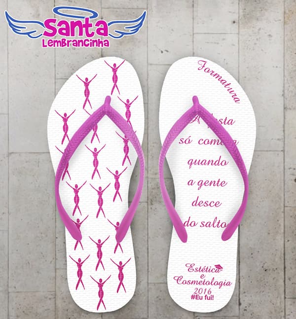 Chinelo Formatura Cosmética e Estética Rosa COD 3436