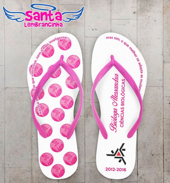 Chinelo Formatura Biologia Rosa COD 3565
