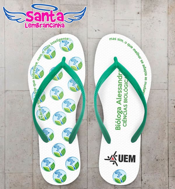 Chinelo Formatura Biologia Verde COD 3567