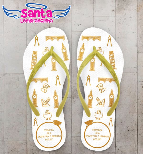 Chinelo Formatura Arquitetura Branco COD 3660