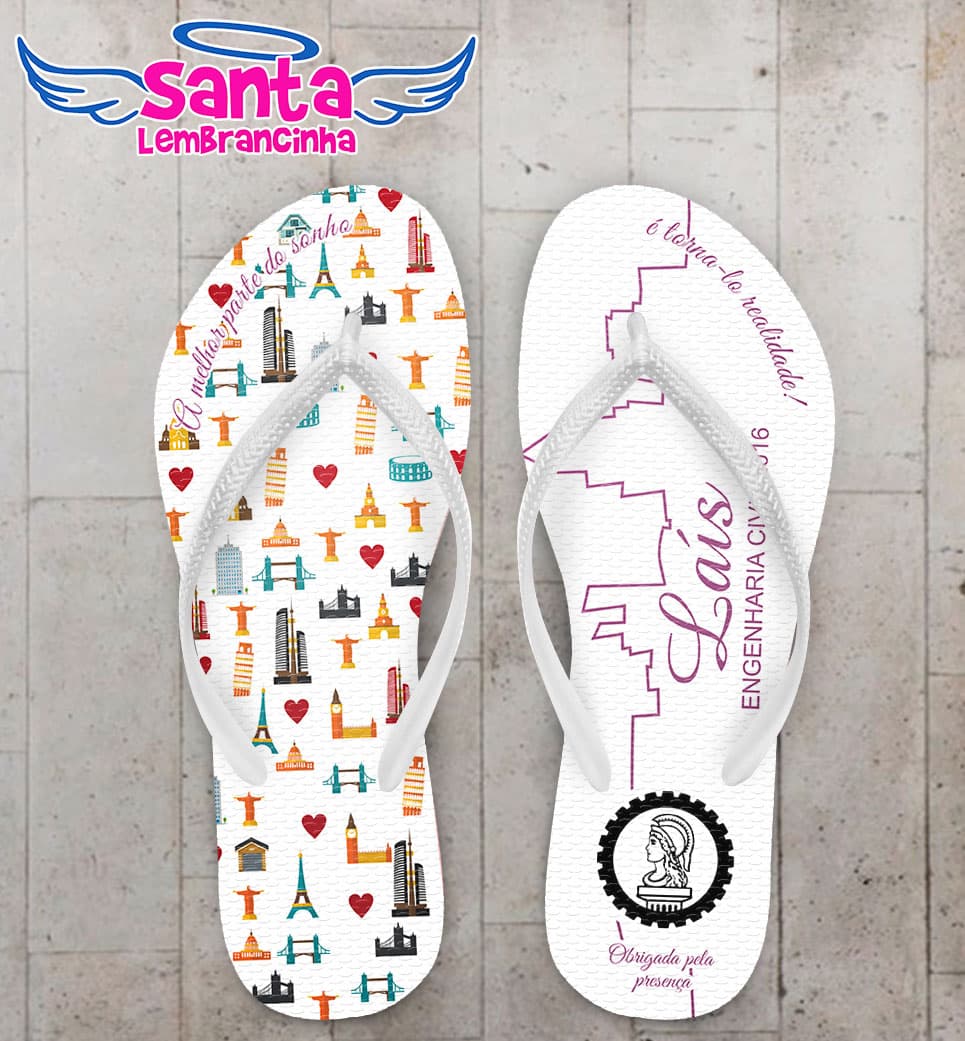 Chinelo Formatura Engenharia Civil Ícone COD 3666