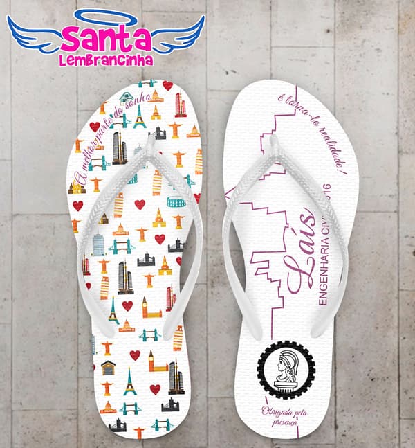 Chinelo Formatura Engenharia Civil Ícone COD 3666