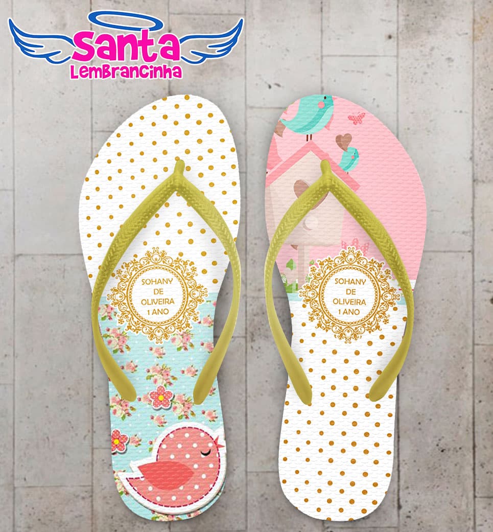 Chinelo Personalizado Pássaros COD 3750