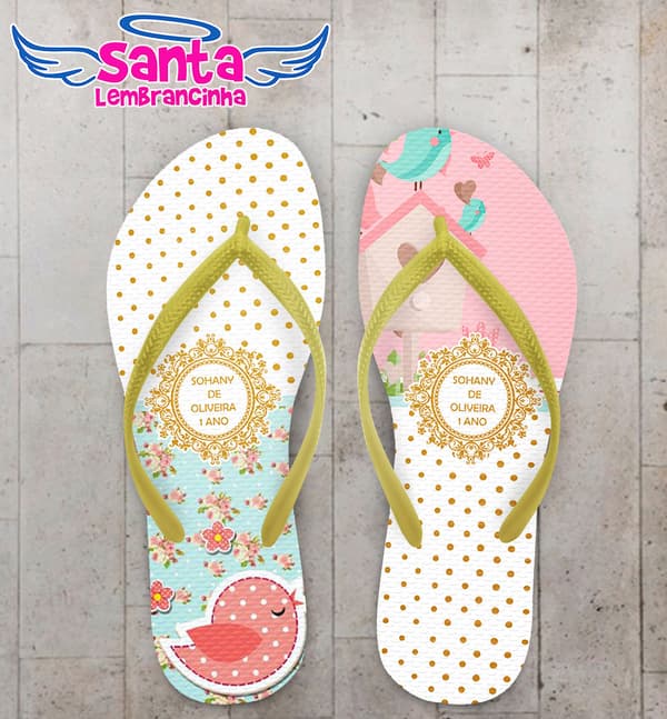 Chinelo Personalizado Pássaros COD 3750