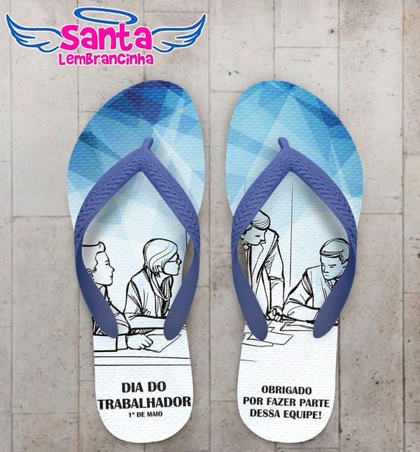 Chinelo Dia do Trabalhador Azul COD 3732