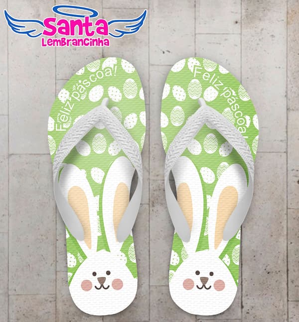Chinelo Páscoa Coelhinho da Páscoa Verde COD 3726