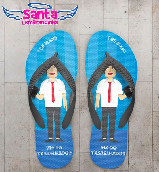 Chinelo Dia do Trabalhador Profissão Azul COD 3737