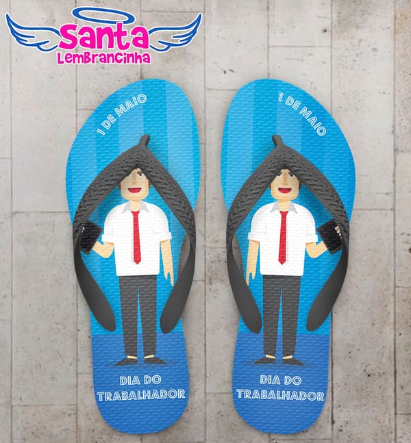 Chinelo Dia do Trabalhador Profissão Azul COD 3737