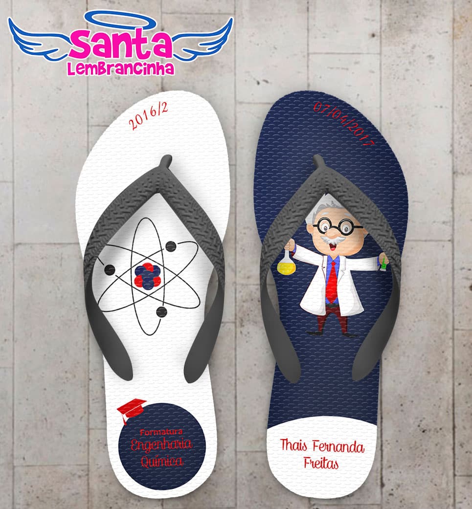 Chinelo Formatura Engenharia Química Azul COD 3646