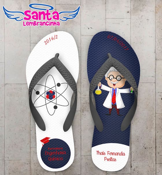 Chinelo Formatura Engenharia Química Azul COD 3646