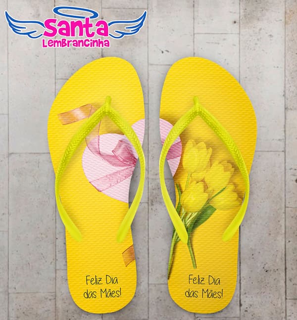 Chinelo Dia das Mães Amarelo COD 3598