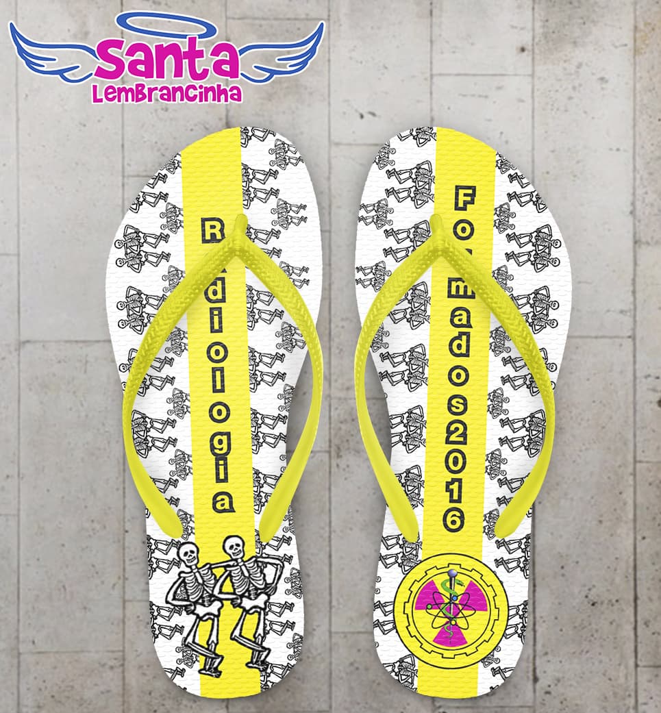 Chinelo Formatura Radiologia Amarelo COD 3657
