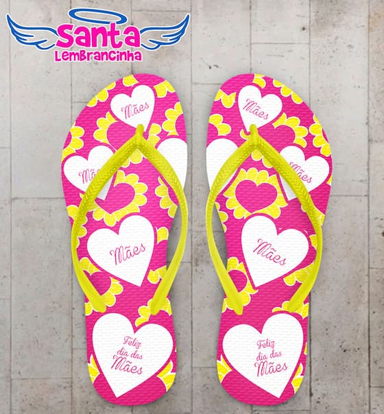 Chinelo Presente Dia das Mães Coração COD 3604