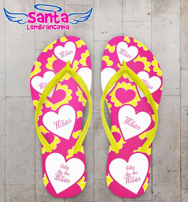 Chinelo Presente Dia das Mães Coração COD 3604